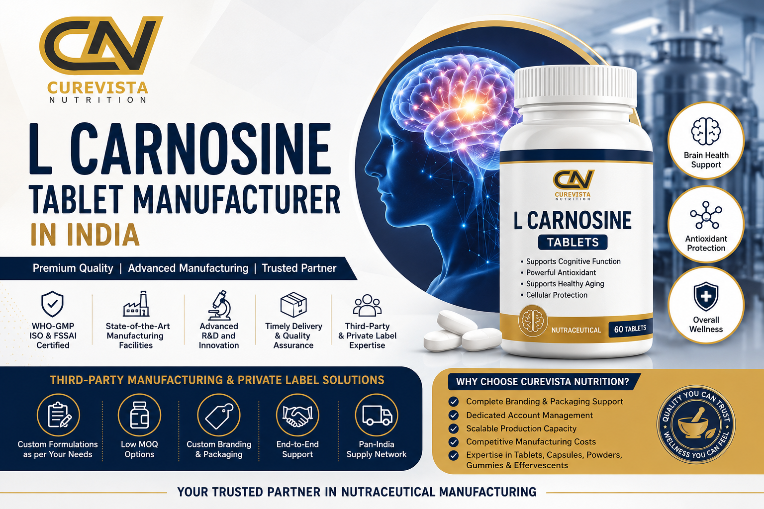 L Carnosine Tablet Manufacturer in India